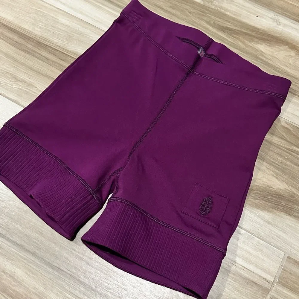 Free People Movement Victory Biker Shorts Mulberry Size Small